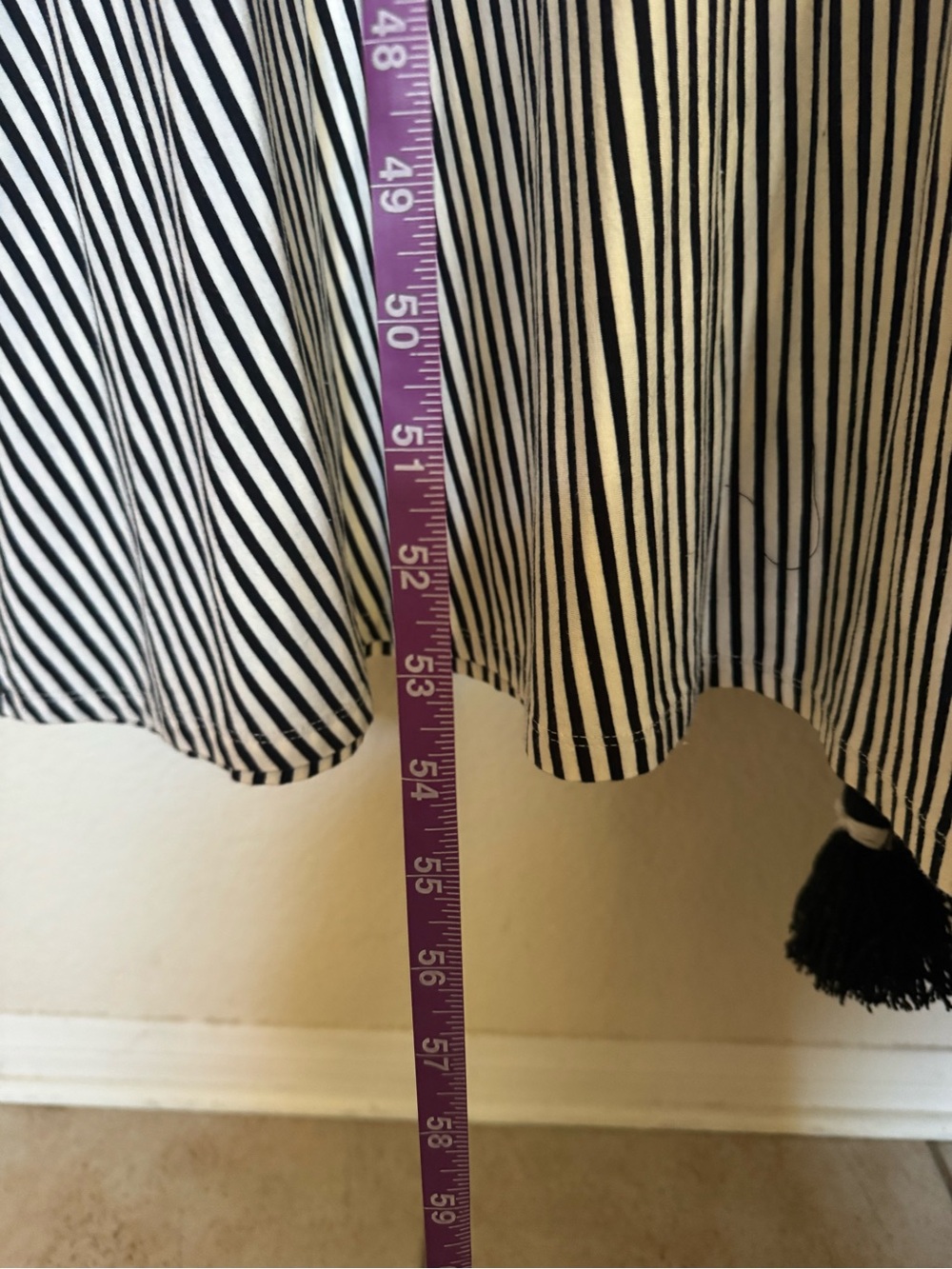 Who What Wear Black and White small Striped Short-Sleeve High-Low Dress - Picture 3 of 9
